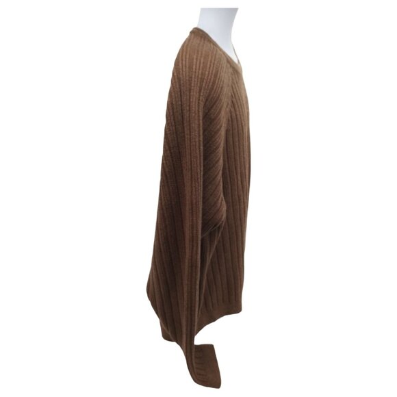 Duluth Trading Sweater Mens Pullover XL Brown Lambs Wool Cable Knit Crewneck - Picture 4 of 12